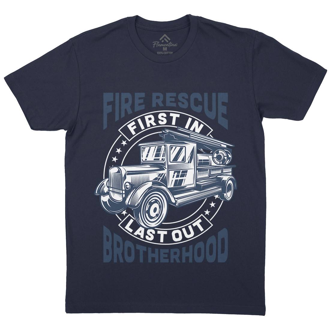 Fire Fighter Mens Organic Crew Neck T-Shirt Firefighters B814