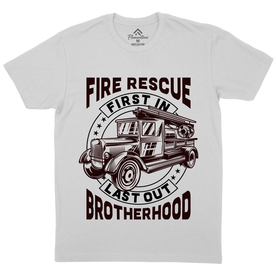 Fire Fighter Mens Crew Neck T-Shirt Firefighters B814