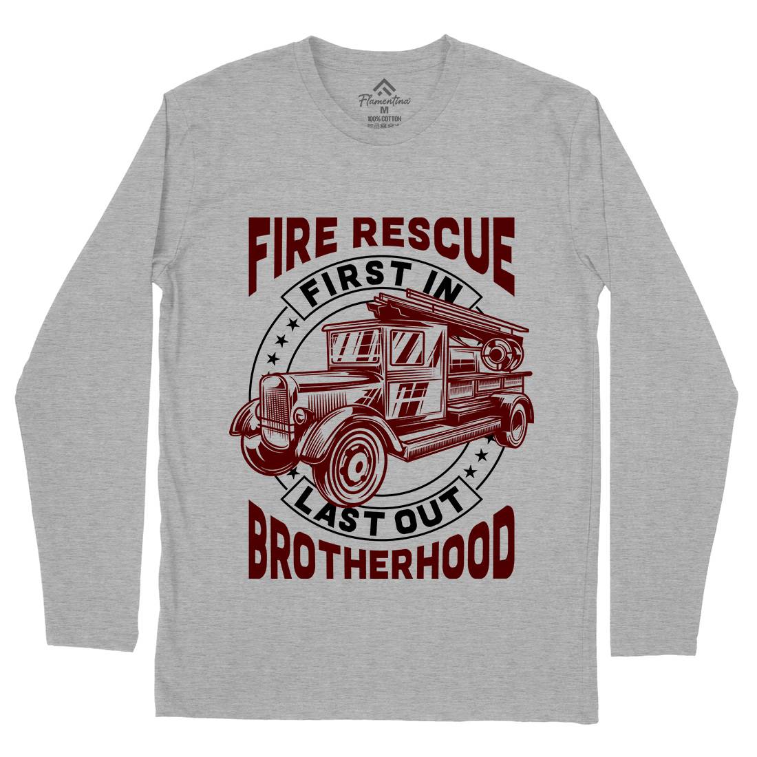 Fire Fighter Mens Long Sleeve T-Shirt Firefighters B814