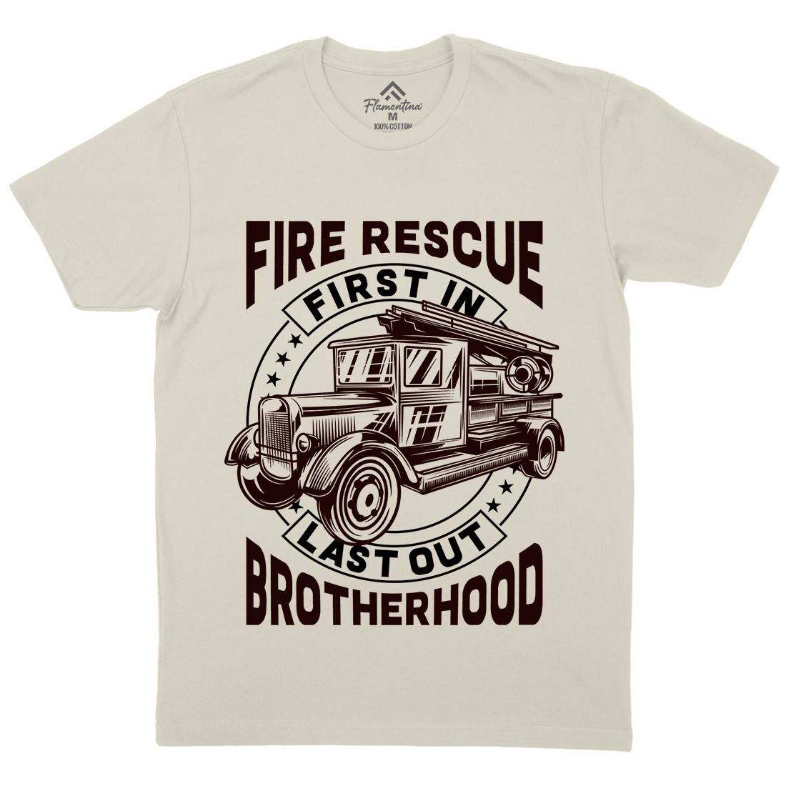 Fire Fighter Mens Organic Crew Neck T-Shirt Firefighters B814