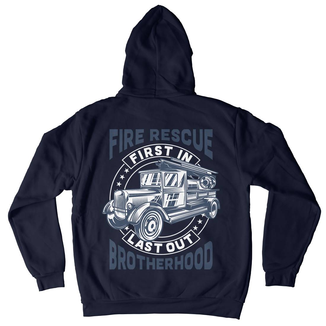 Fire Fighter Mens Hoodie With Pocket Firefighters B814
