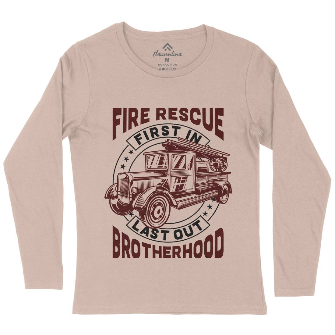 Fire Fighter Womens Long Sleeve T-Shirt Firefighters B814