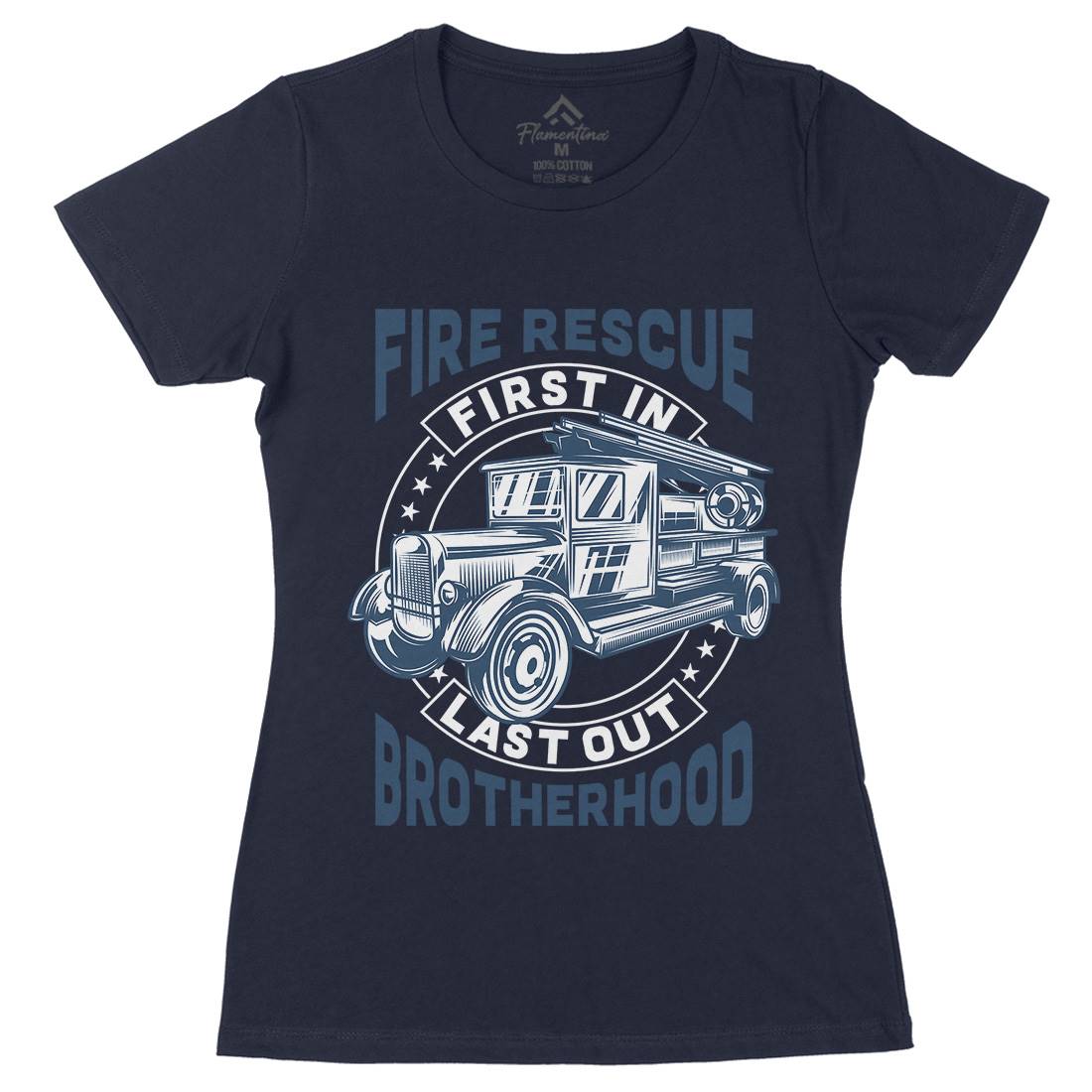 Fire Fighter Womens Organic Crew Neck T-Shirt Firefighters B814