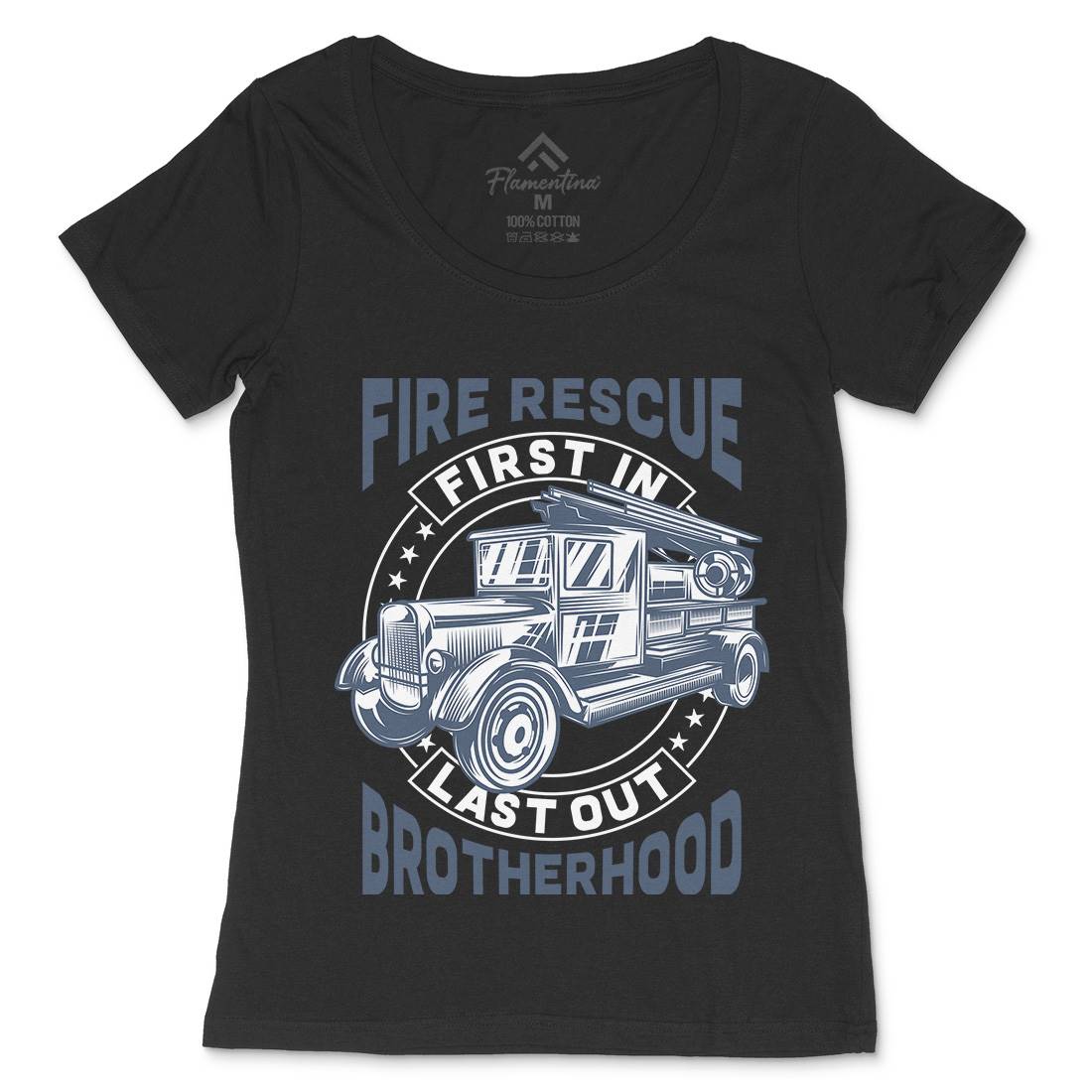 Fire Fighter Womens Scoop Neck T-Shirt Firefighters B814