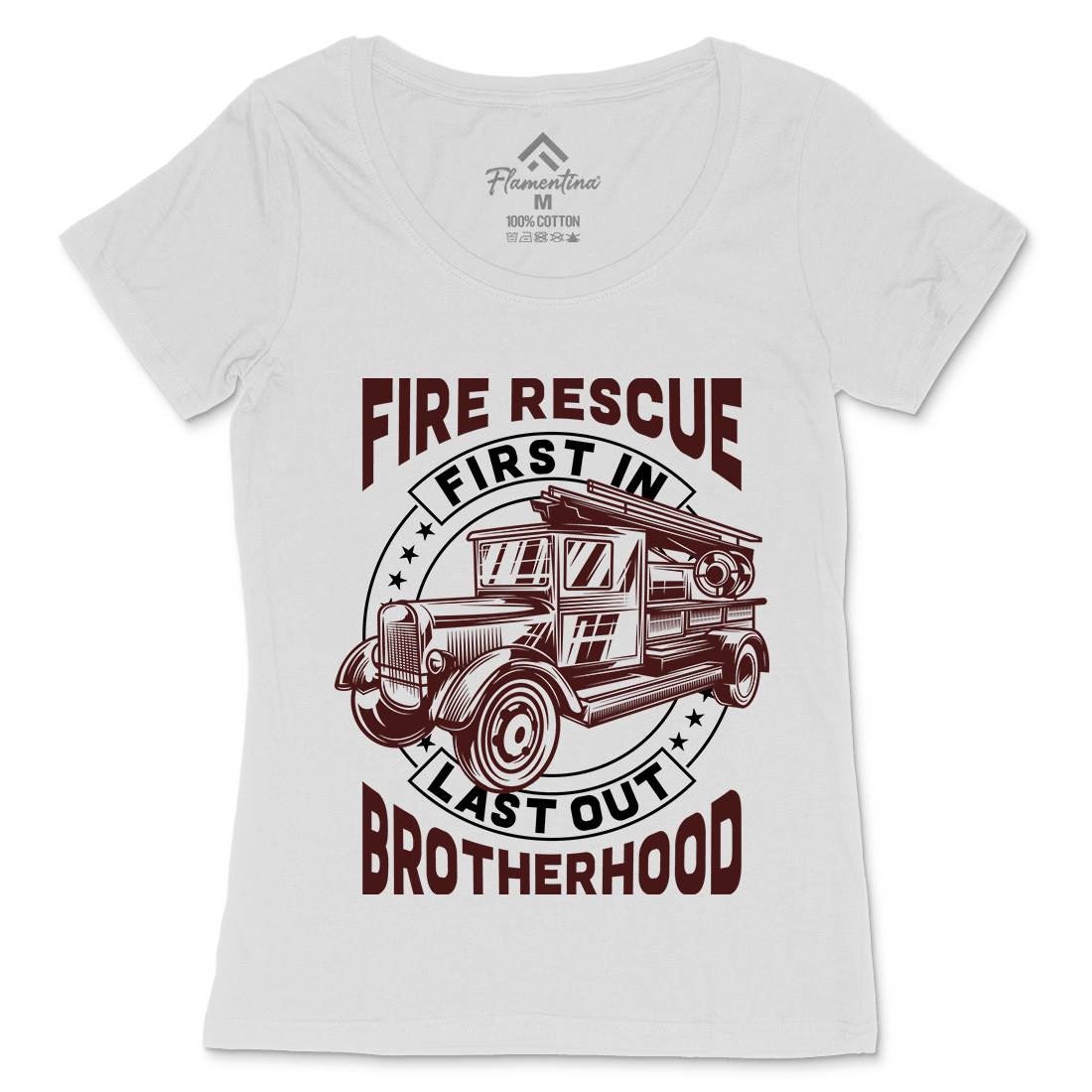 Fire Fighter Womens Scoop Neck T-Shirt Firefighters B814
