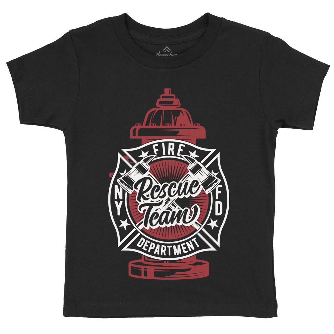 Fire Fighter Kids Organic Crew Neck T-Shirt Firefighters B817