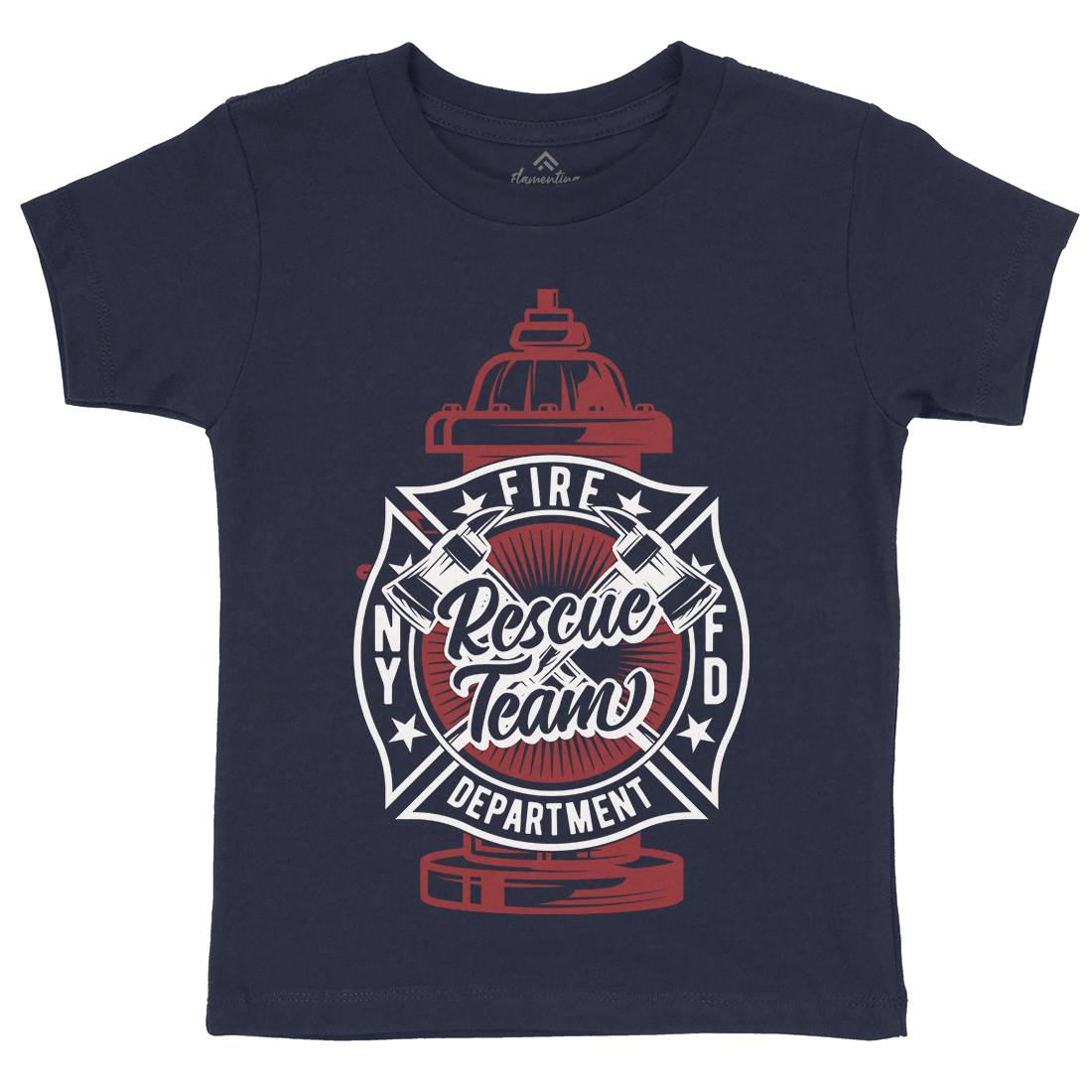 Fire Fighter Kids Organic Crew Neck T-Shirt Firefighters B817