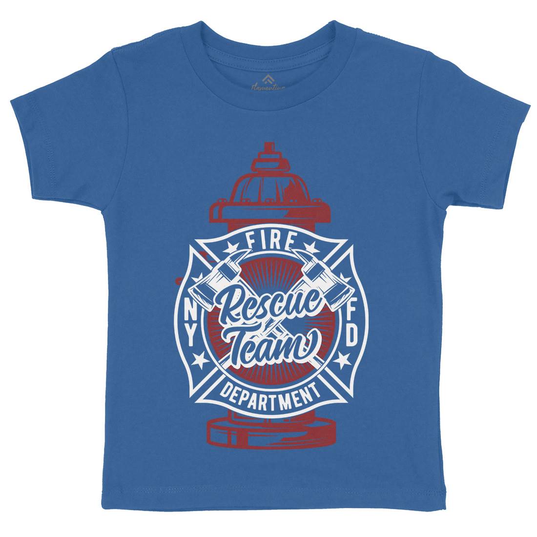 Fire Fighter Kids Crew Neck T-Shirt Firefighters B817