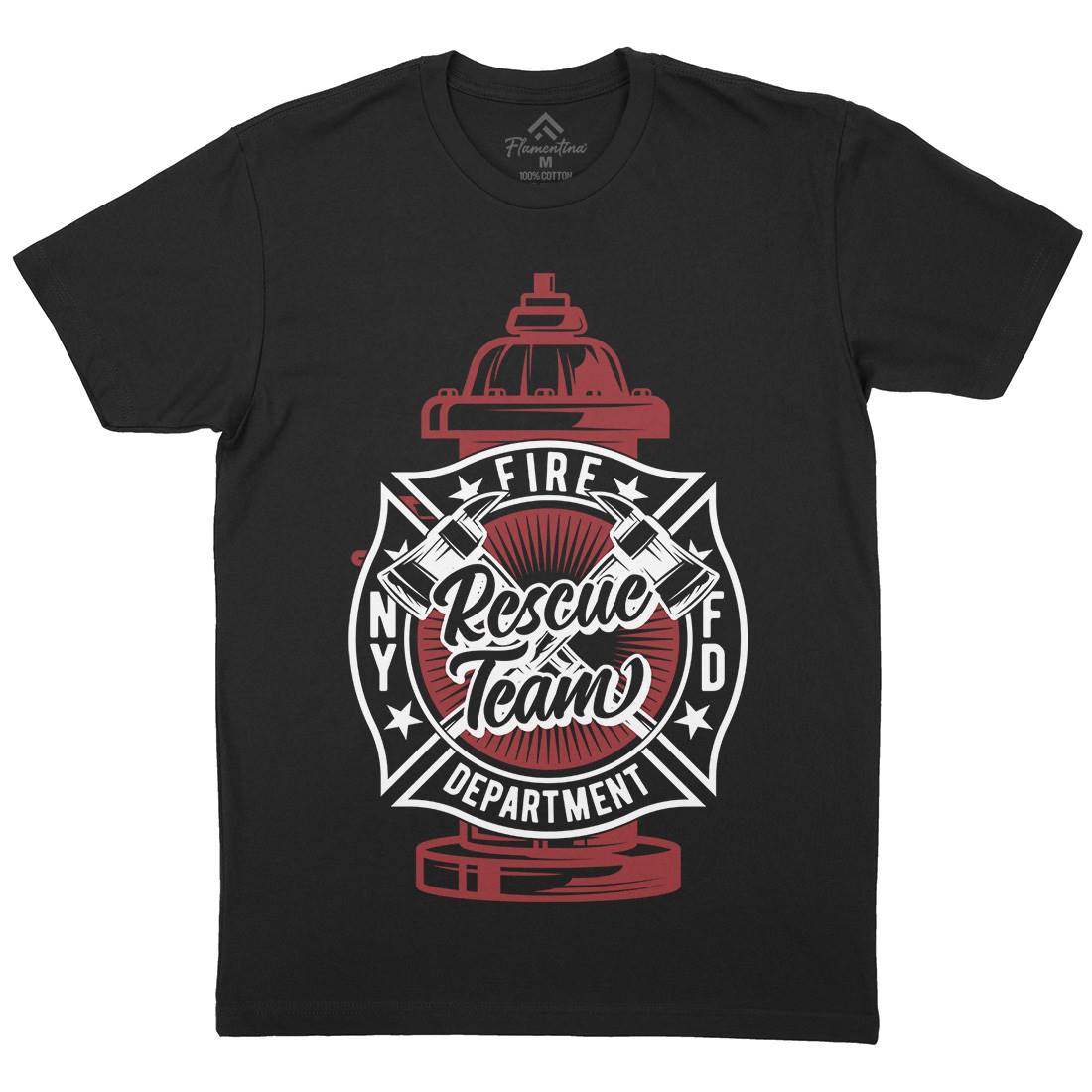 Fire Fighter Mens Organic Crew Neck T-Shirt Firefighters B817