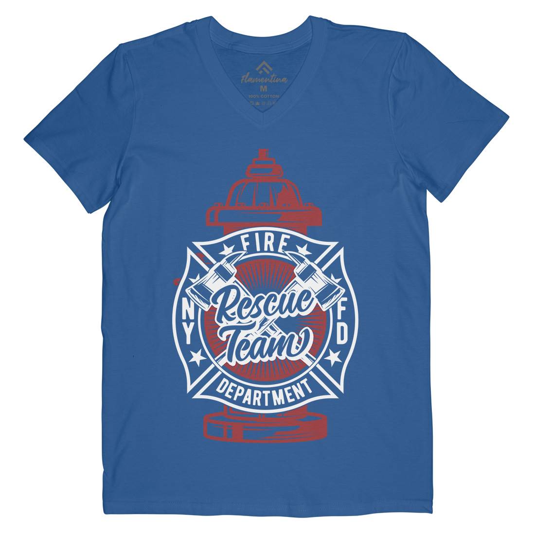 Fire Fighter Mens V-Neck T-Shirt Firefighters B817