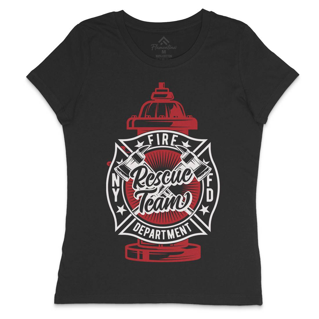 Fire Fighter Womens Crew Neck T-Shirt Firefighters B817