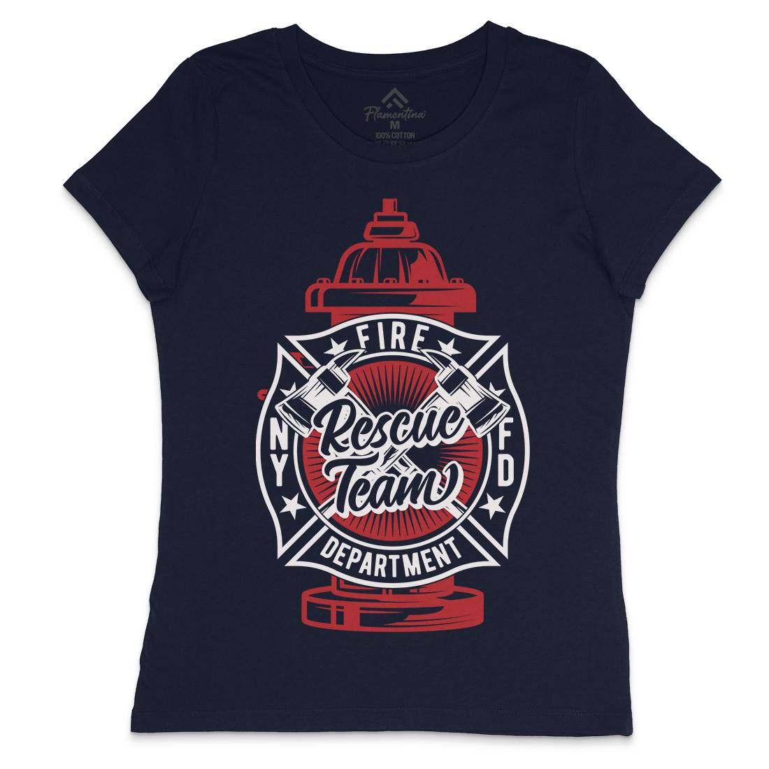 Fire Fighter Womens Crew Neck T-Shirt Firefighters B817