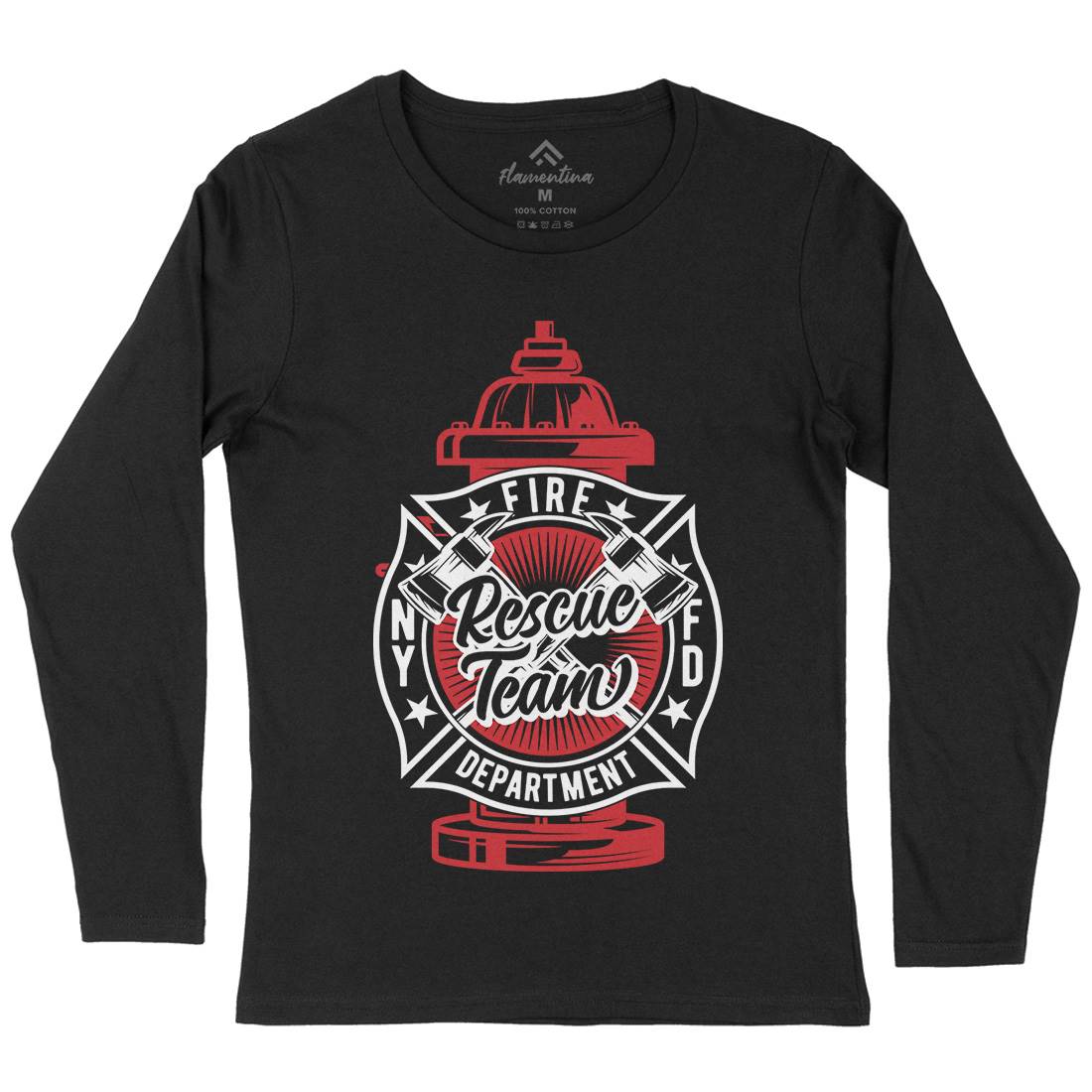 Fire Fighter Womens Long Sleeve T-Shirt Firefighters B817