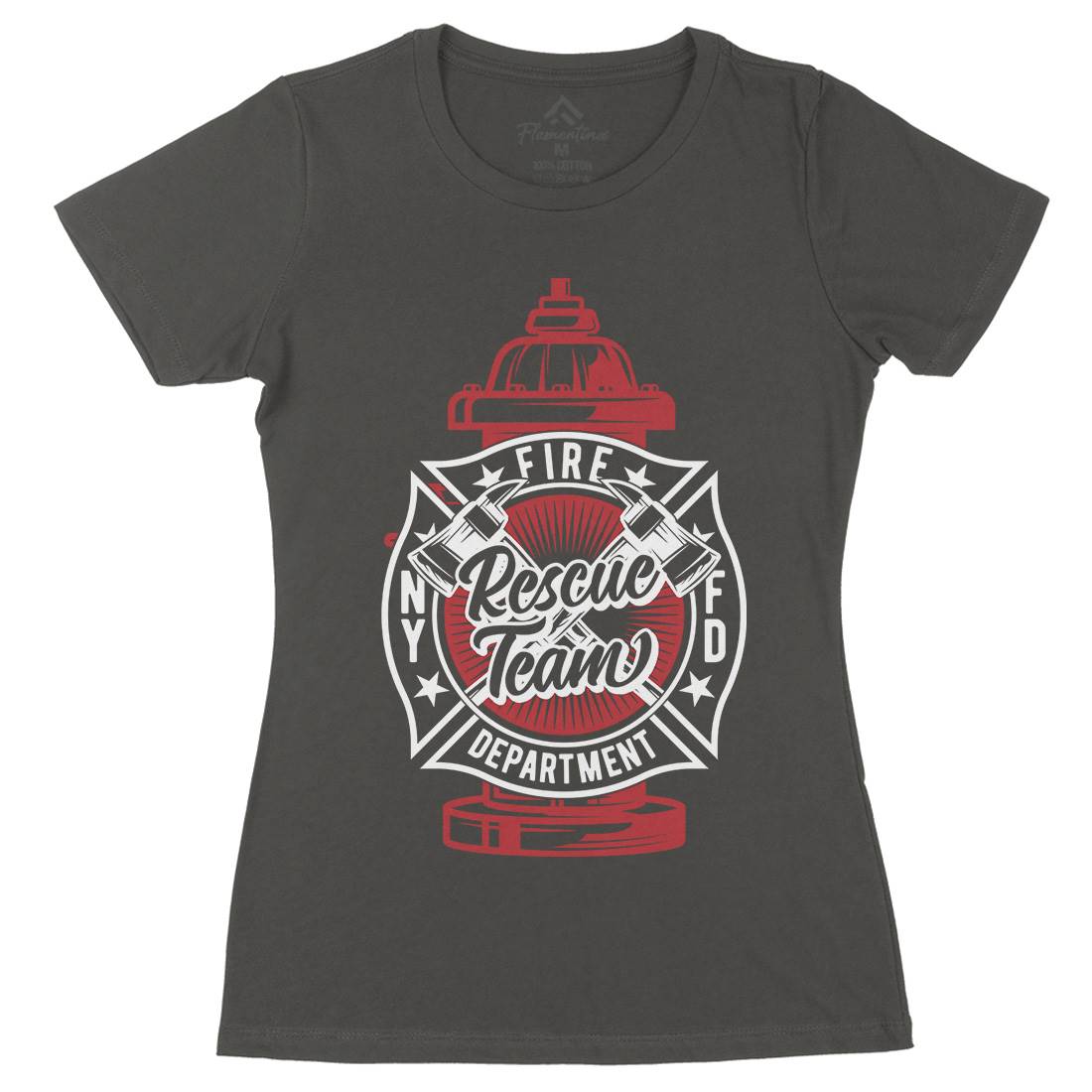 Fire Fighter Womens Organic Crew Neck T-Shirt Firefighters B817