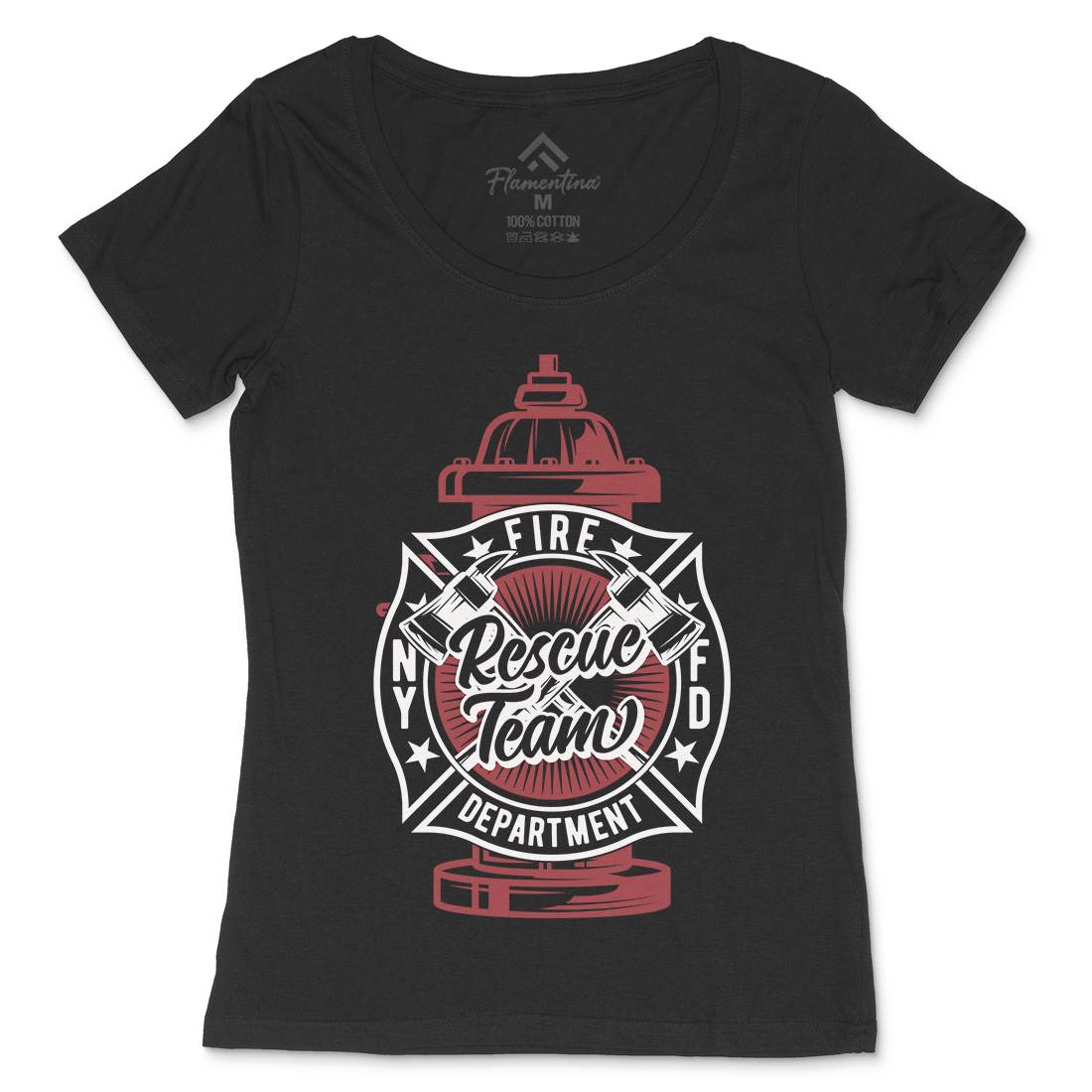 Fire Fighter Womens Scoop Neck T-Shirt Firefighters B817
