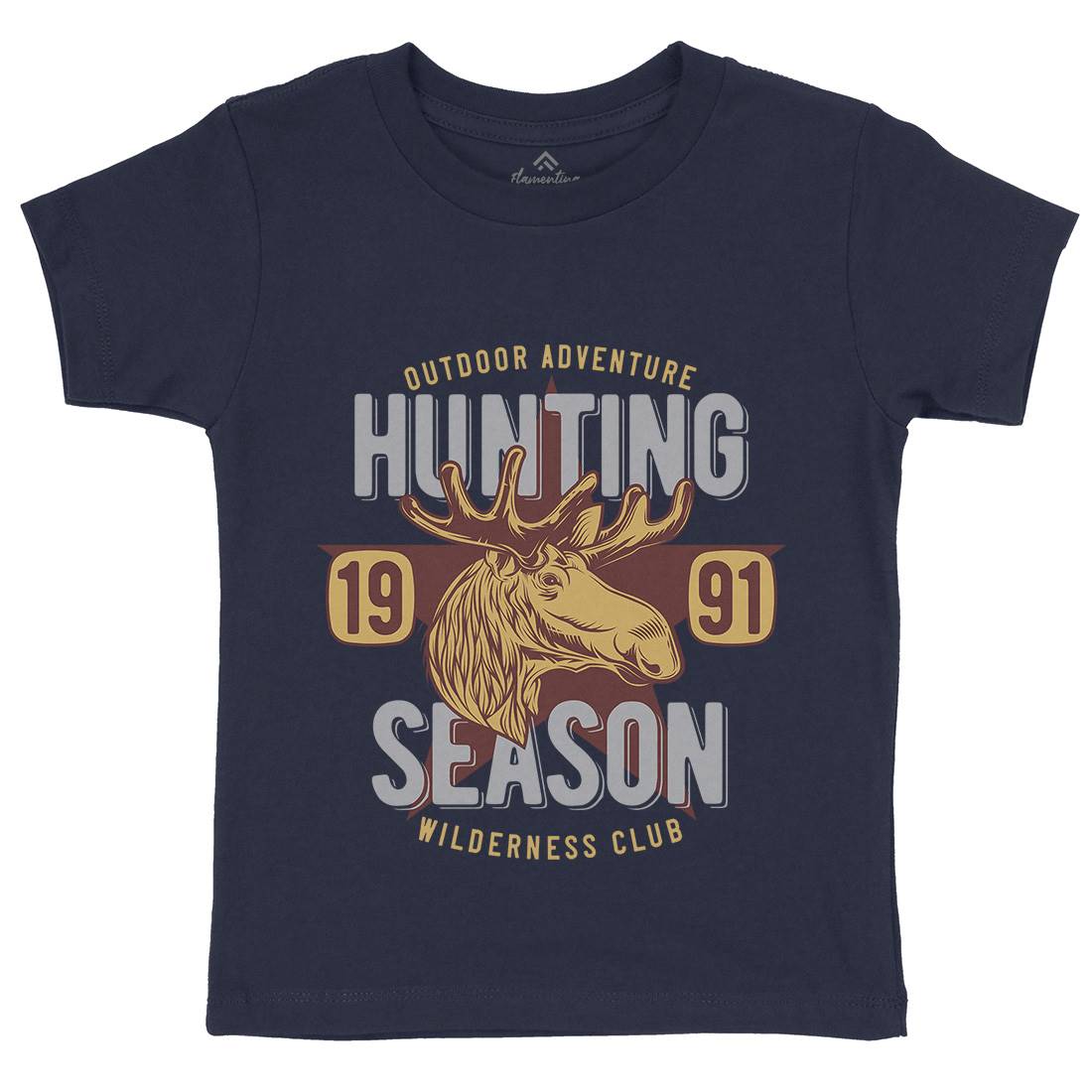 Deer Hunt Kids Organic Crew Neck T-Shirt Animals B819