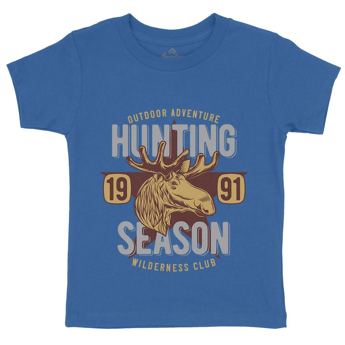 Deer Hunt Kids Crew Neck T-Shirt Animals B819