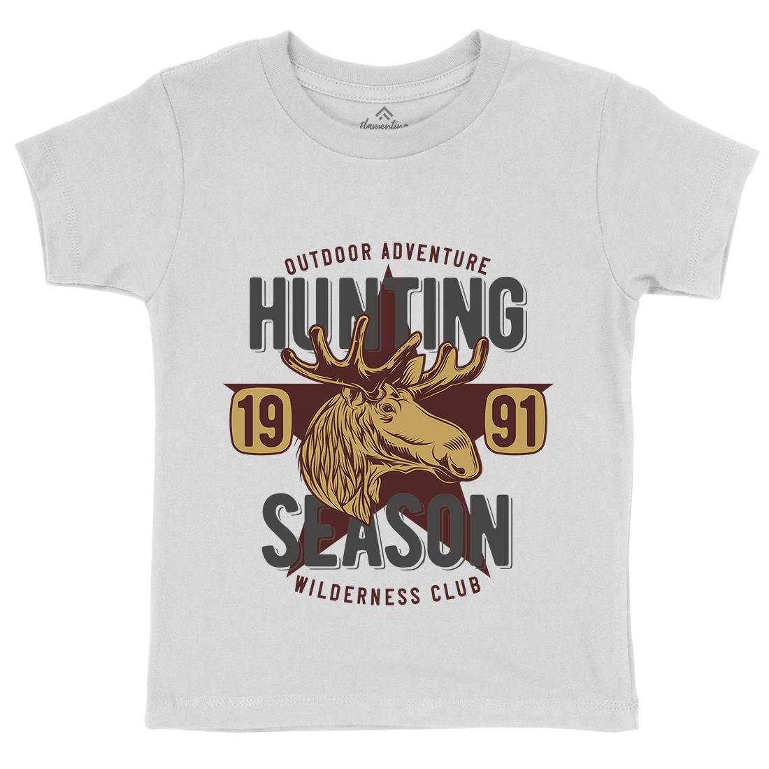 Deer Hunt Kids Crew Neck T-Shirt Animals B819