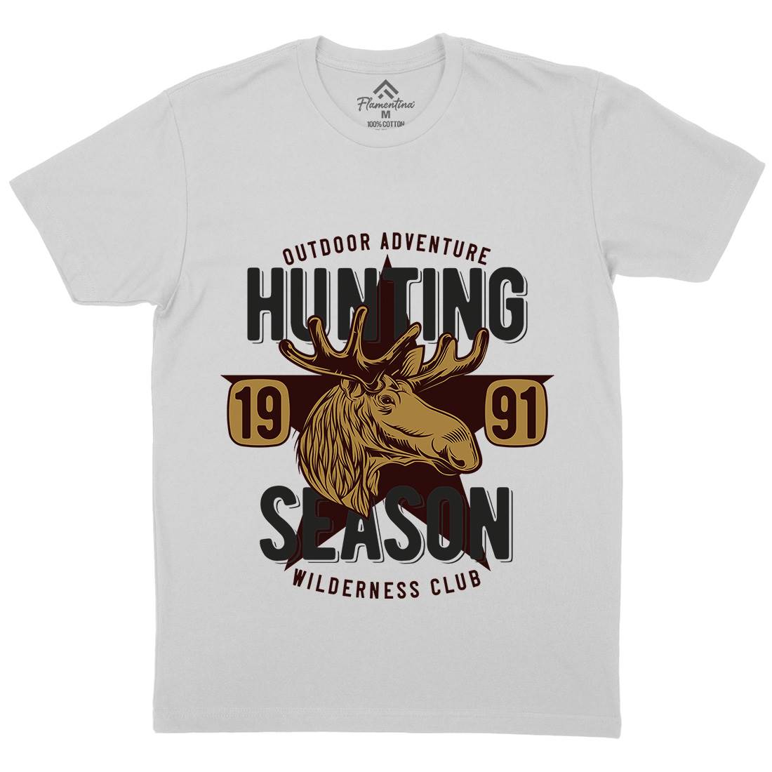 Deer Hunt Mens Crew Neck T-Shirt Animals B819