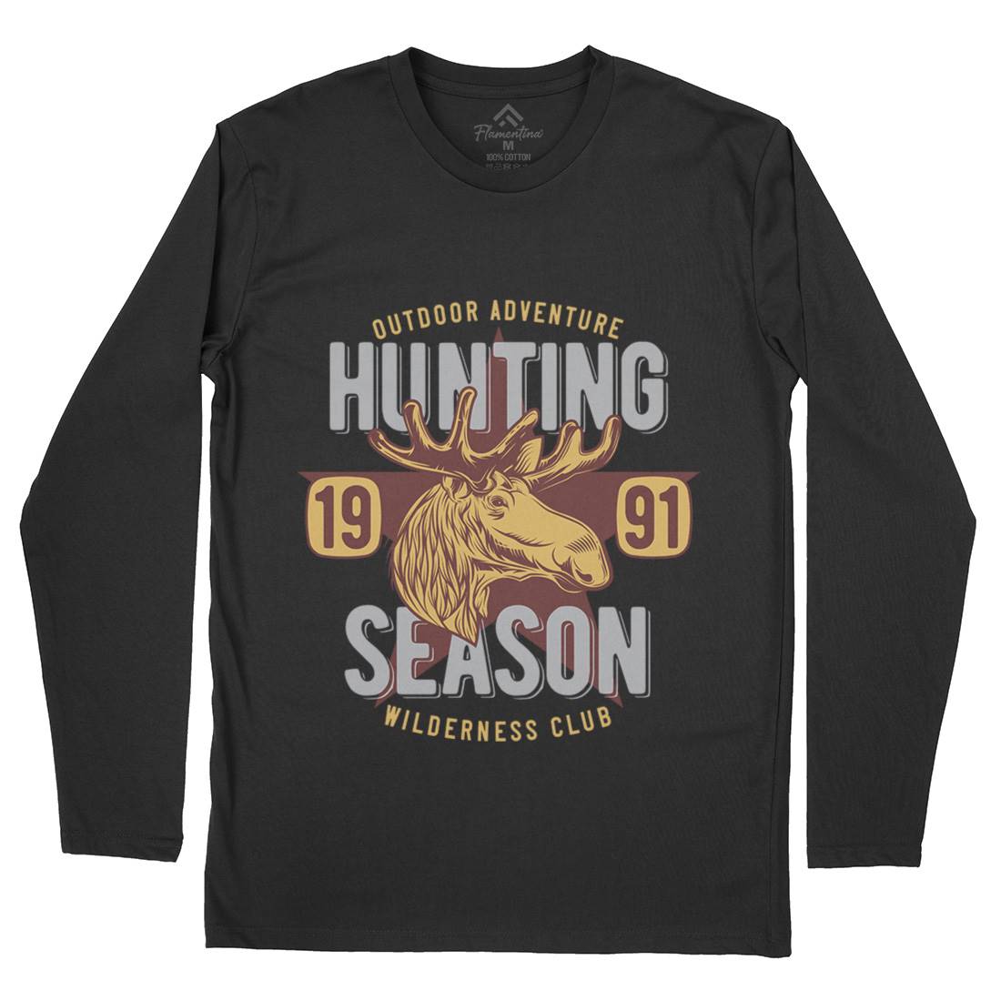Deer Hunt Mens Long Sleeve T-Shirt Animals B819