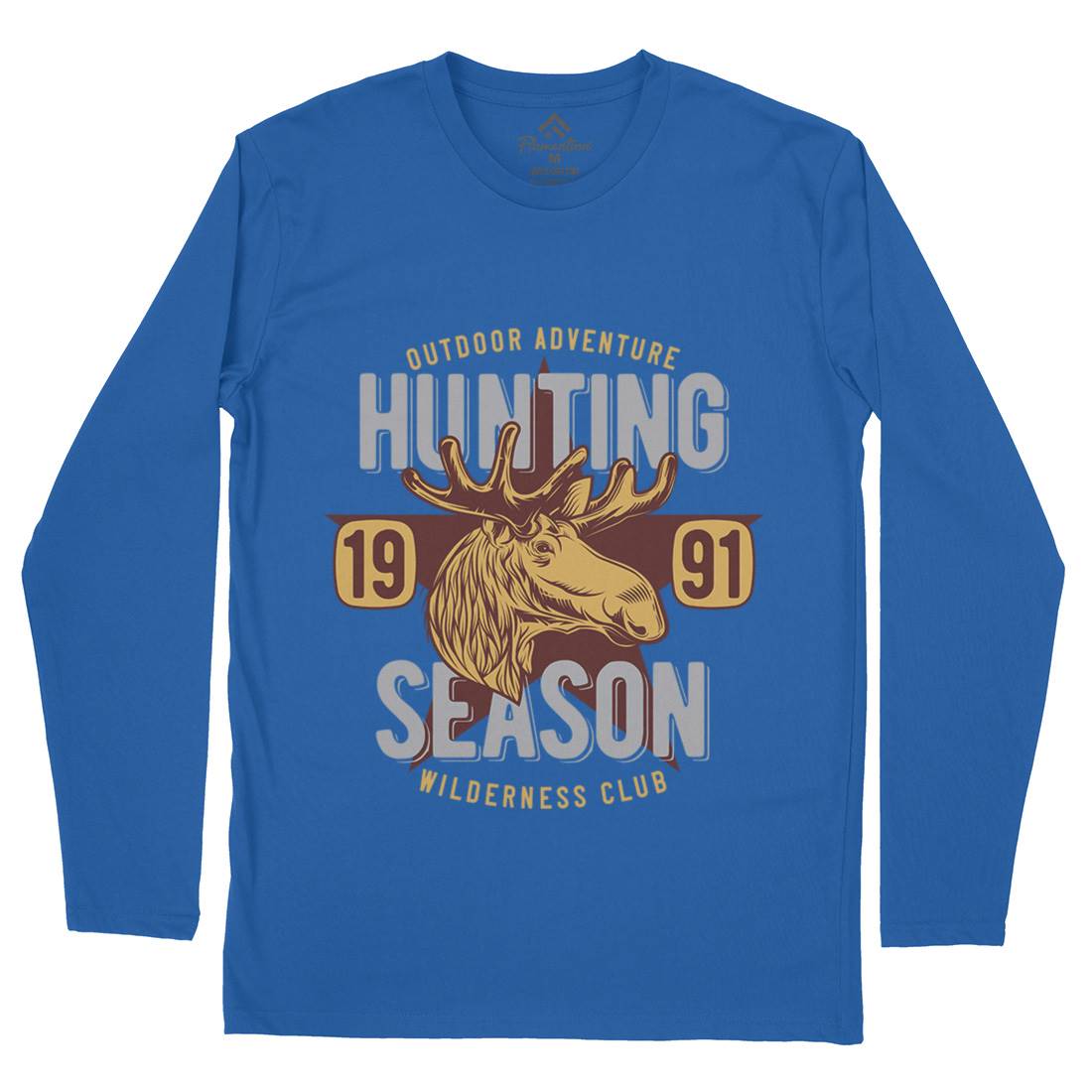 Deer Hunt Mens Long Sleeve T-Shirt Animals B819
