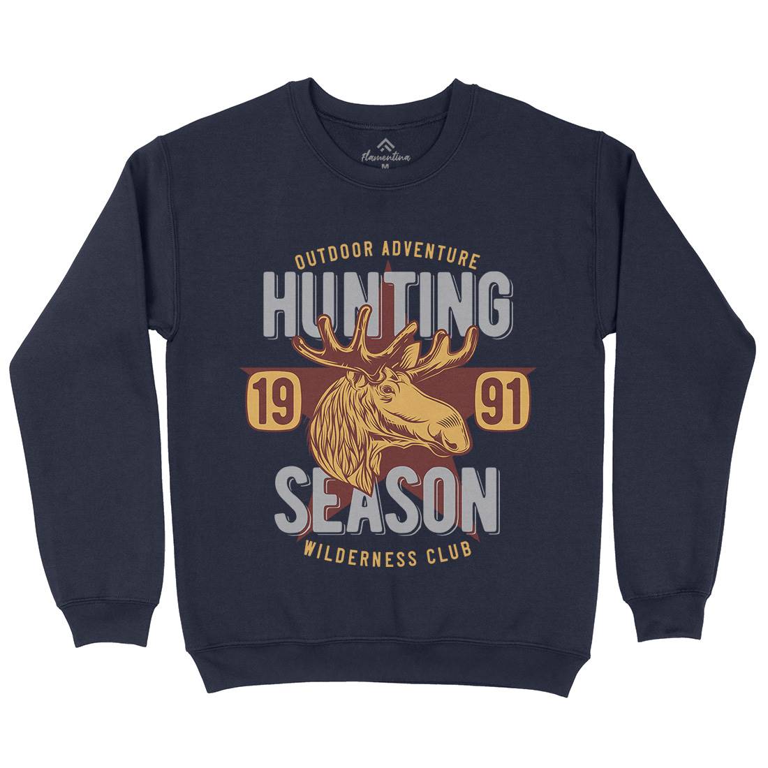 Deer Hunt Mens Crew Neck Sweatshirt Animals B819