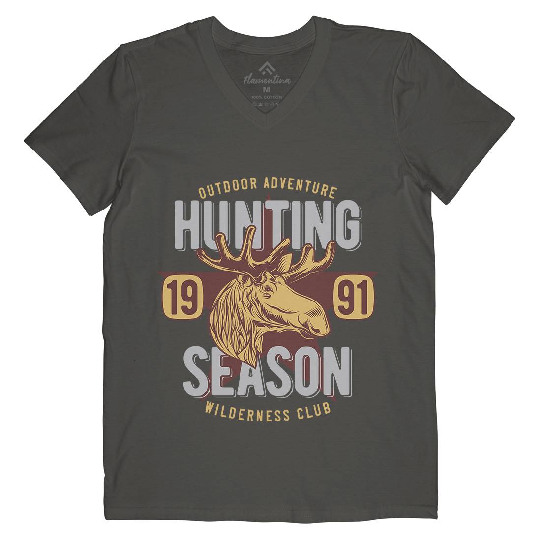 Deer Hunt Mens V-Neck T-Shirt Animals B819