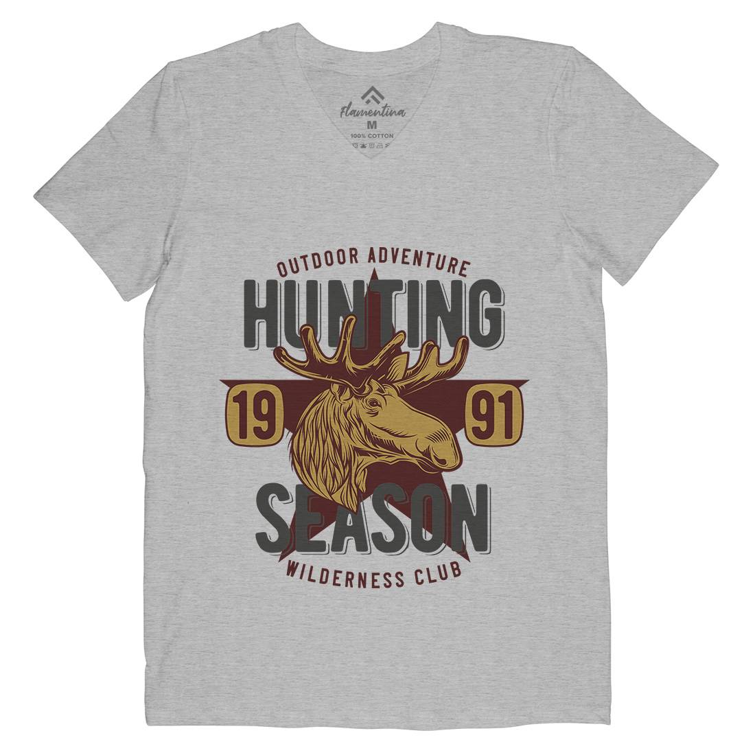 Deer Hunt Mens V-Neck T-Shirt Animals B819