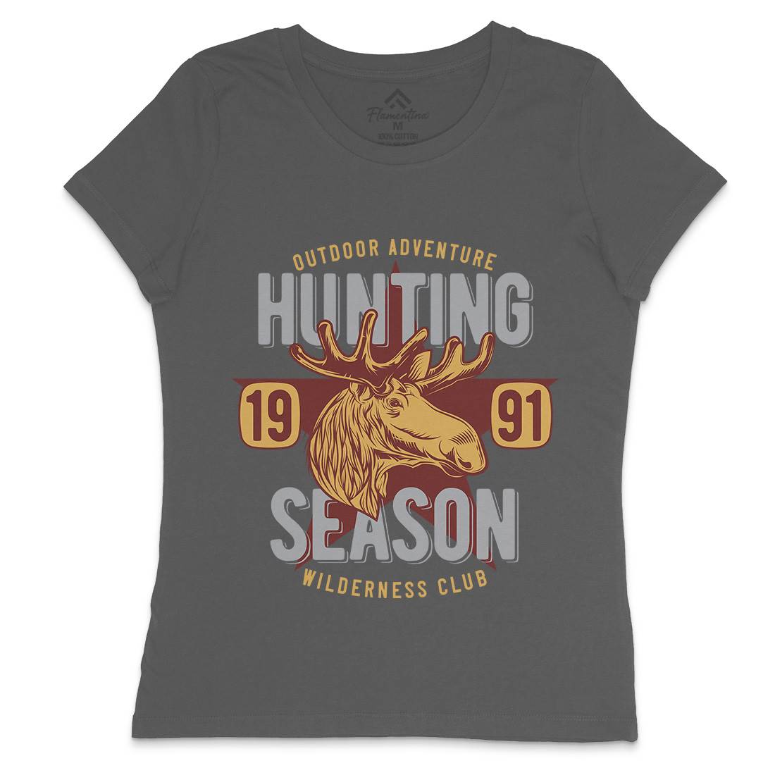 Deer Hunt Womens Crew Neck T-Shirt Animals B819