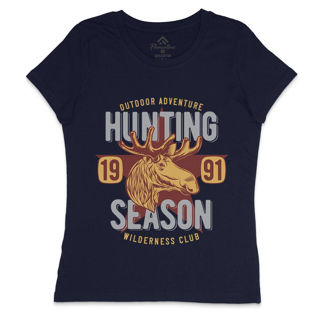 Deer Hunt Womens Crew Neck T-Shirt Animals B819