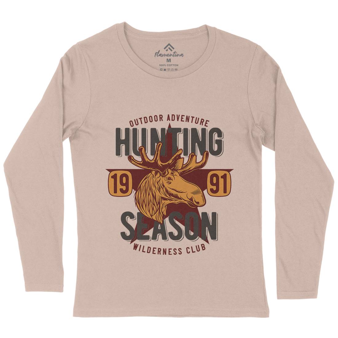 Deer Hunt Womens Long Sleeve T-Shirt Animals B819