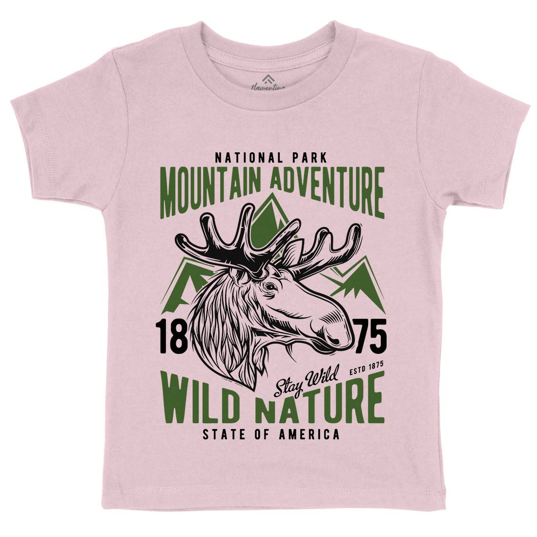 Moose Hunt Kids Organic Crew Neck T-Shirt Animals B820