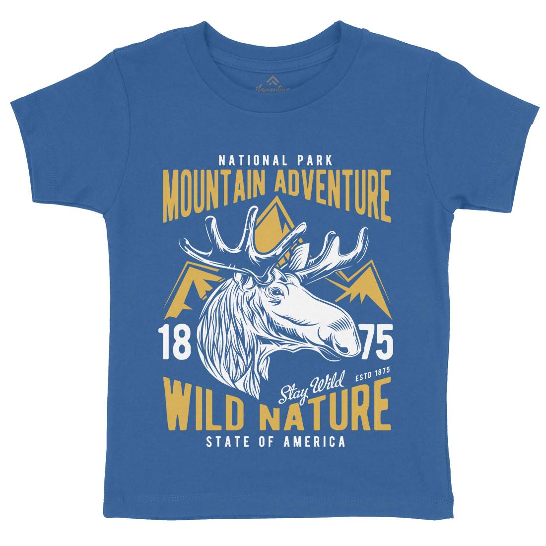 Moose Hunt Kids Organic Crew Neck T-Shirt Animals B820