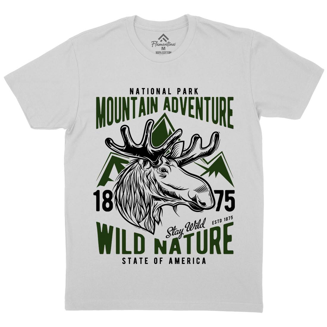 Moose Hunt Mens Crew Neck T-Shirt Animals B820