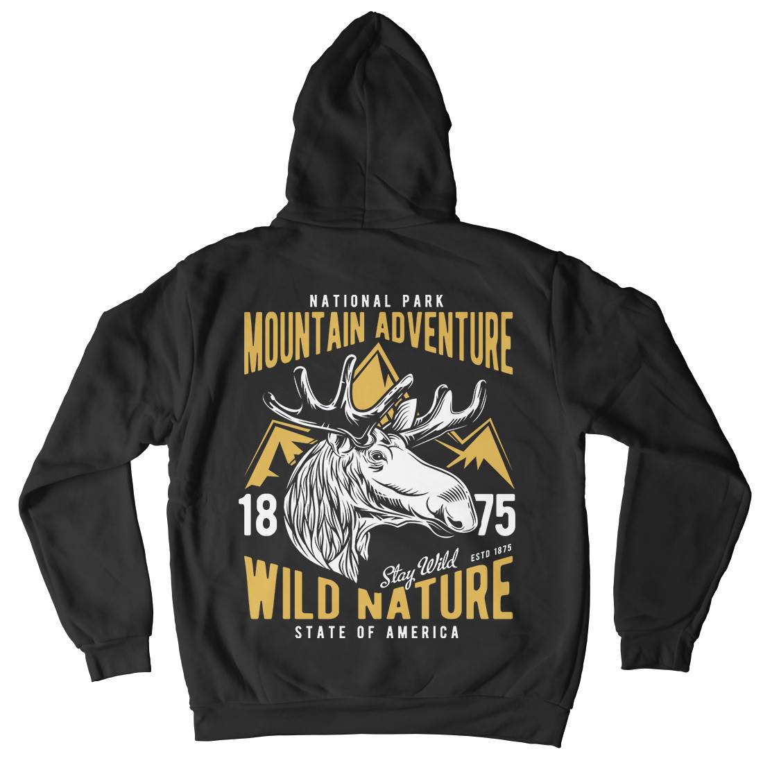 Moose Hunt Mens Hoodie With Pocket Animals B820