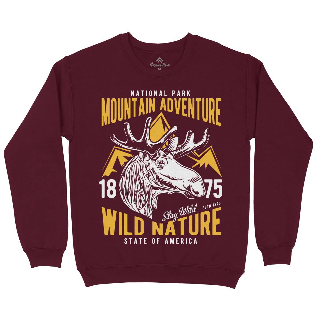 Moose Hunt Mens Crew Neck Sweatshirt Animals B820