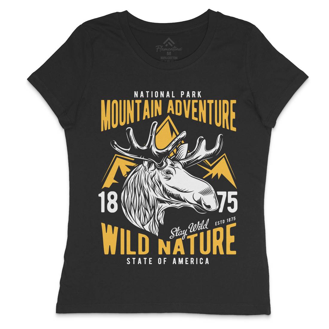 Moose Hunt Womens Crew Neck T-Shirt Animals B820