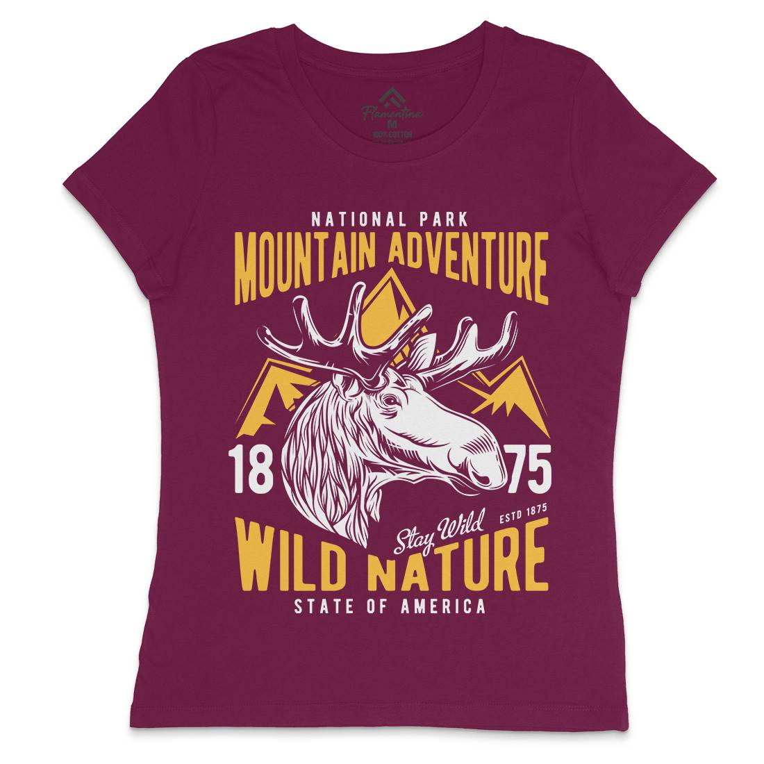Moose Hunt Womens Crew Neck T-Shirt Animals B820