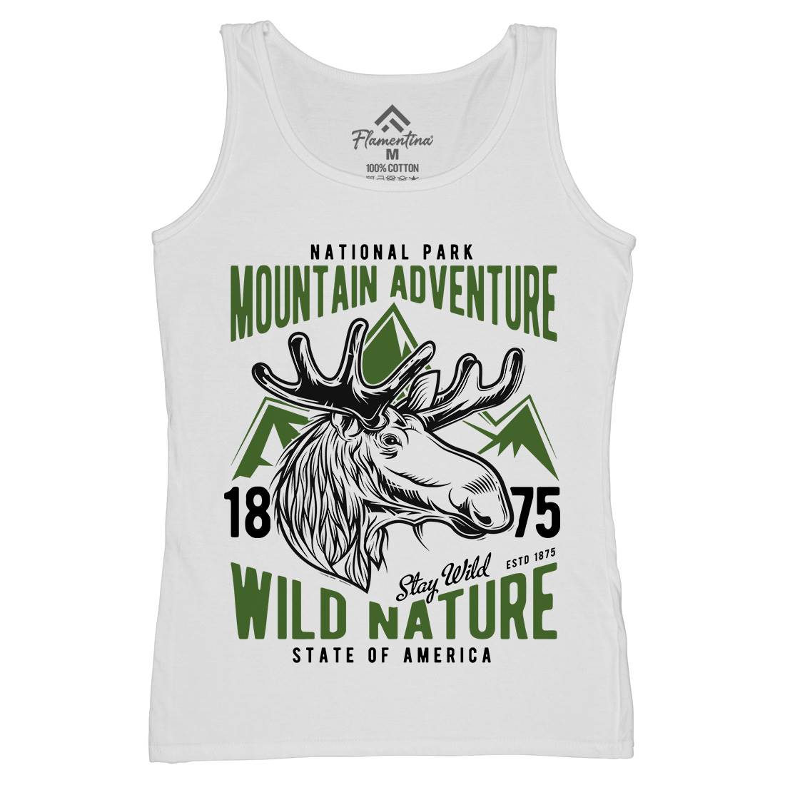Moose Hunt Womens Organic Tank Top Vest Animals B820