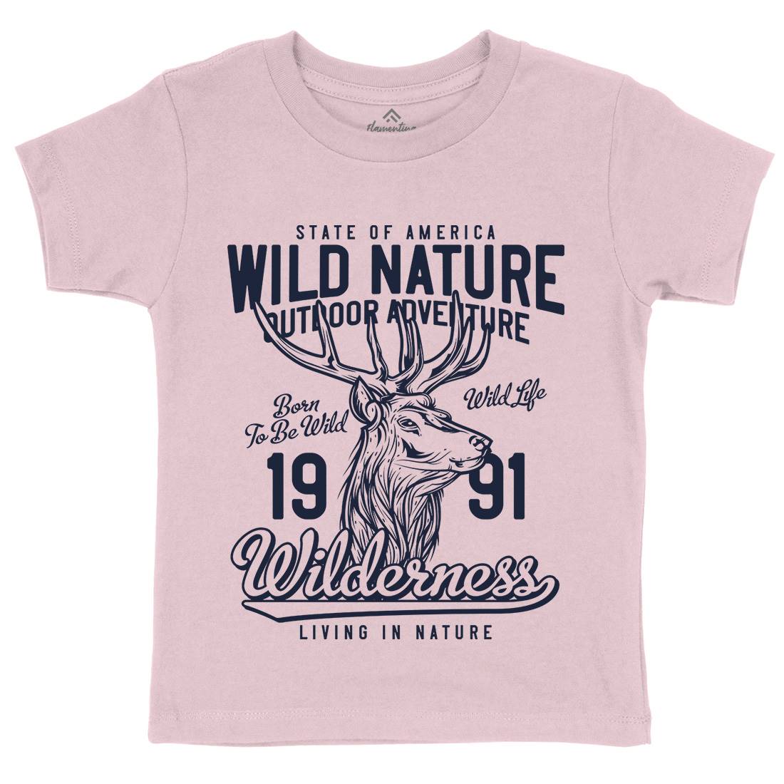 Deer Hunt Kids Crew Neck T-Shirt Animals B821