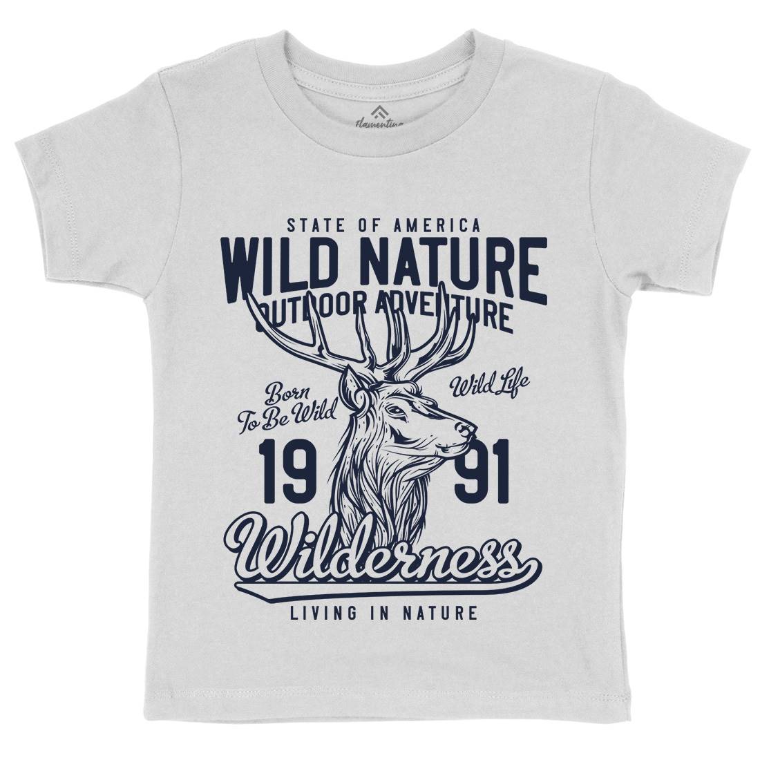 Deer Hunt Kids Organic Crew Neck T-Shirt Animals B821