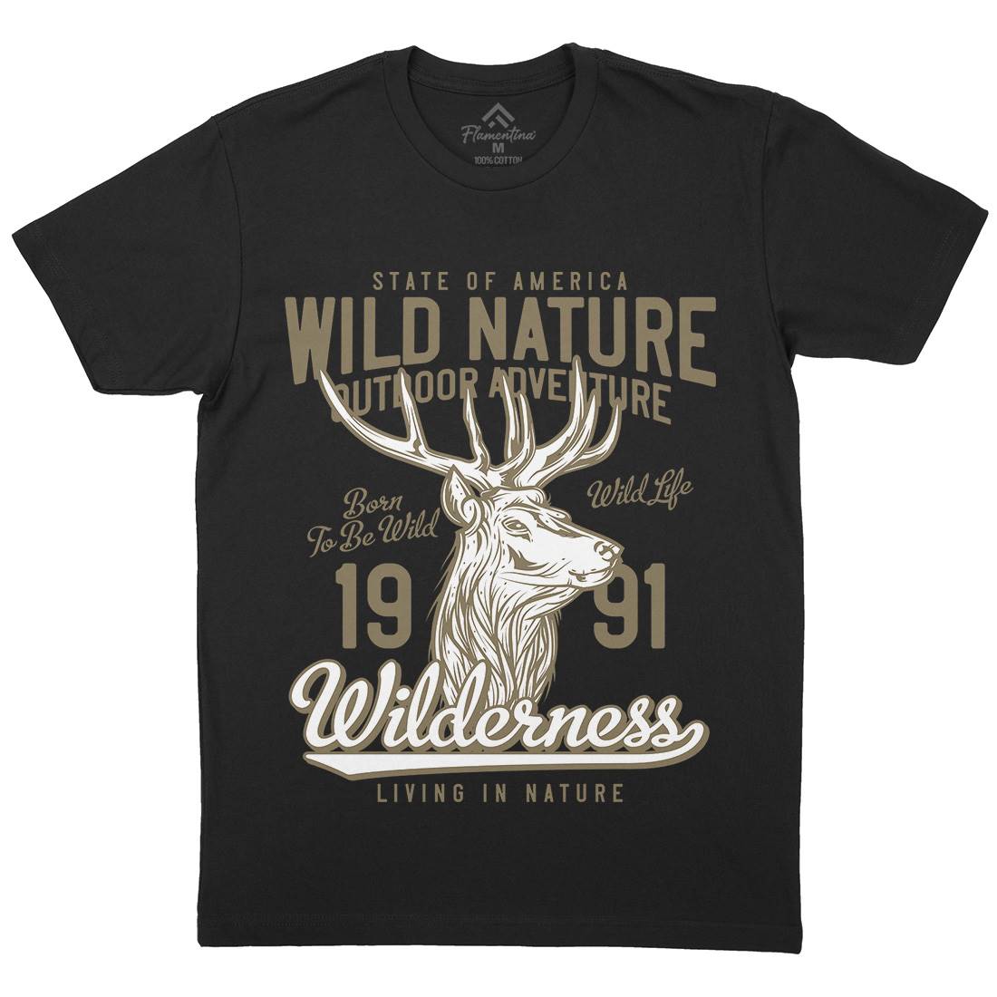 Deer Hunt Mens Crew Neck T-Shirt Animals B821