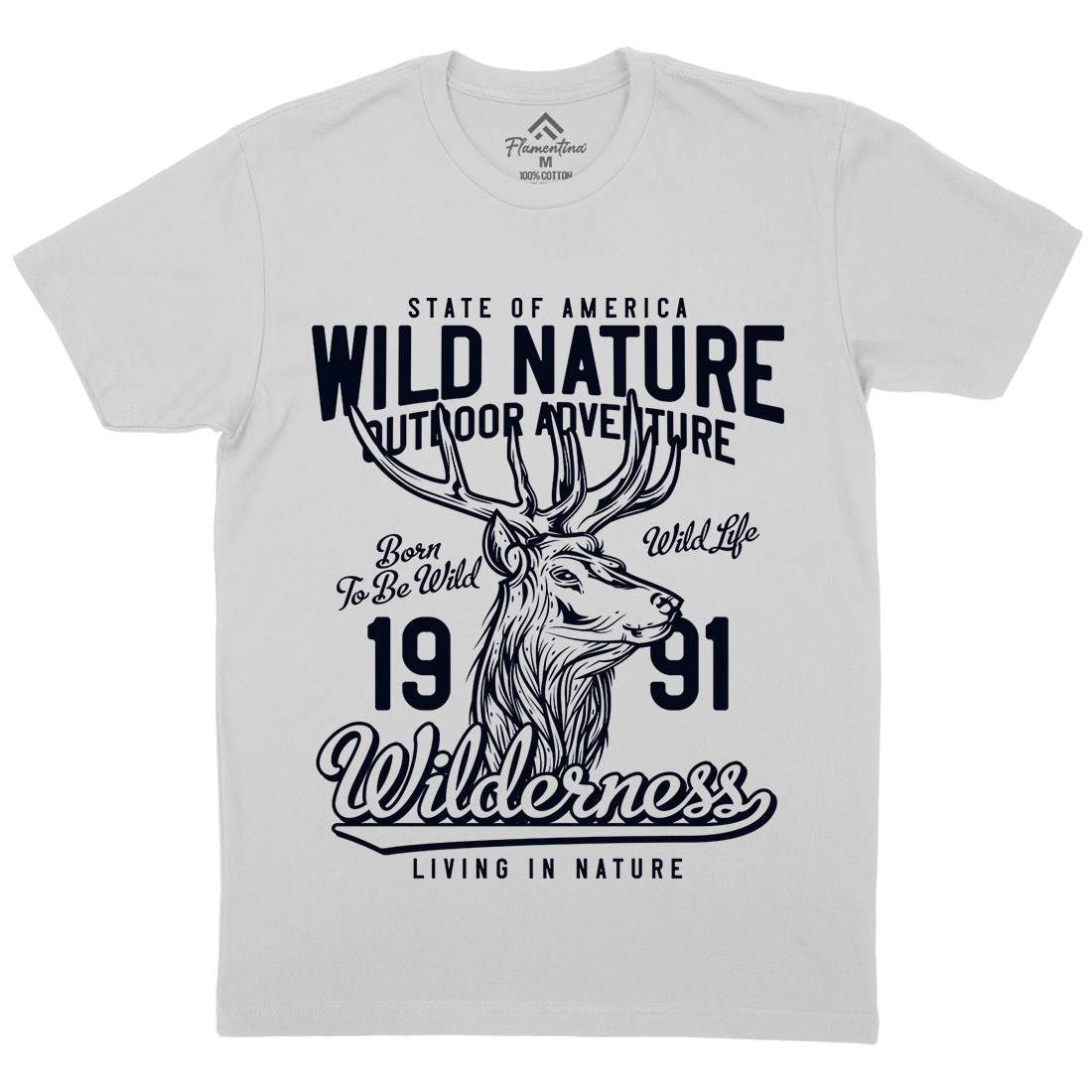 Deer Hunt Mens Crew Neck T-Shirt Animals B821