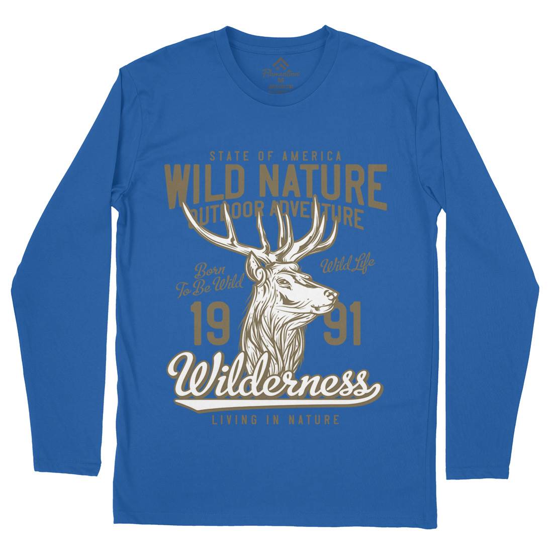 Deer Hunt Mens Long Sleeve T-Shirt Animals B821