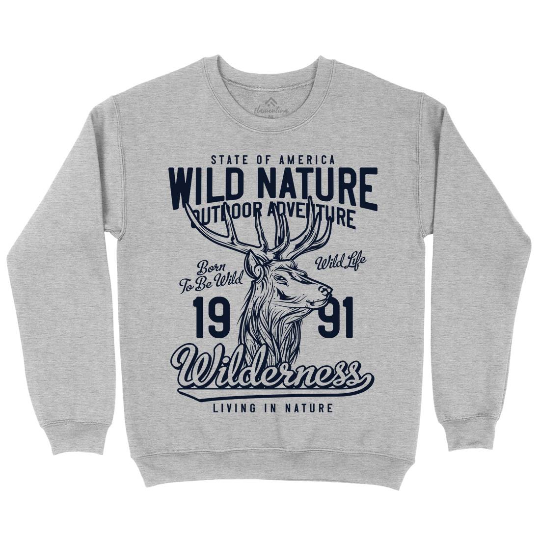 Deer Hunt Mens Crew Neck Sweatshirt Animals B821