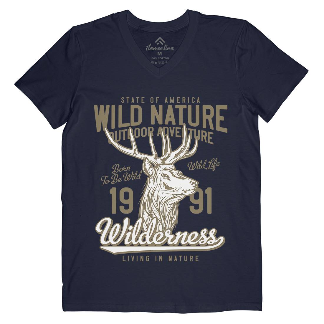 Deer Hunt Mens V-Neck T-Shirt Animals B821
