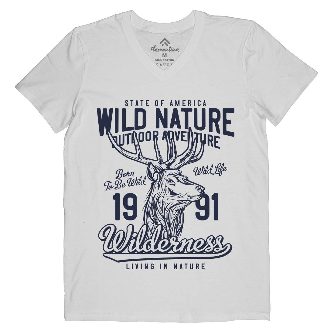 Deer Hunt Mens V-Neck T-Shirt Animals B821