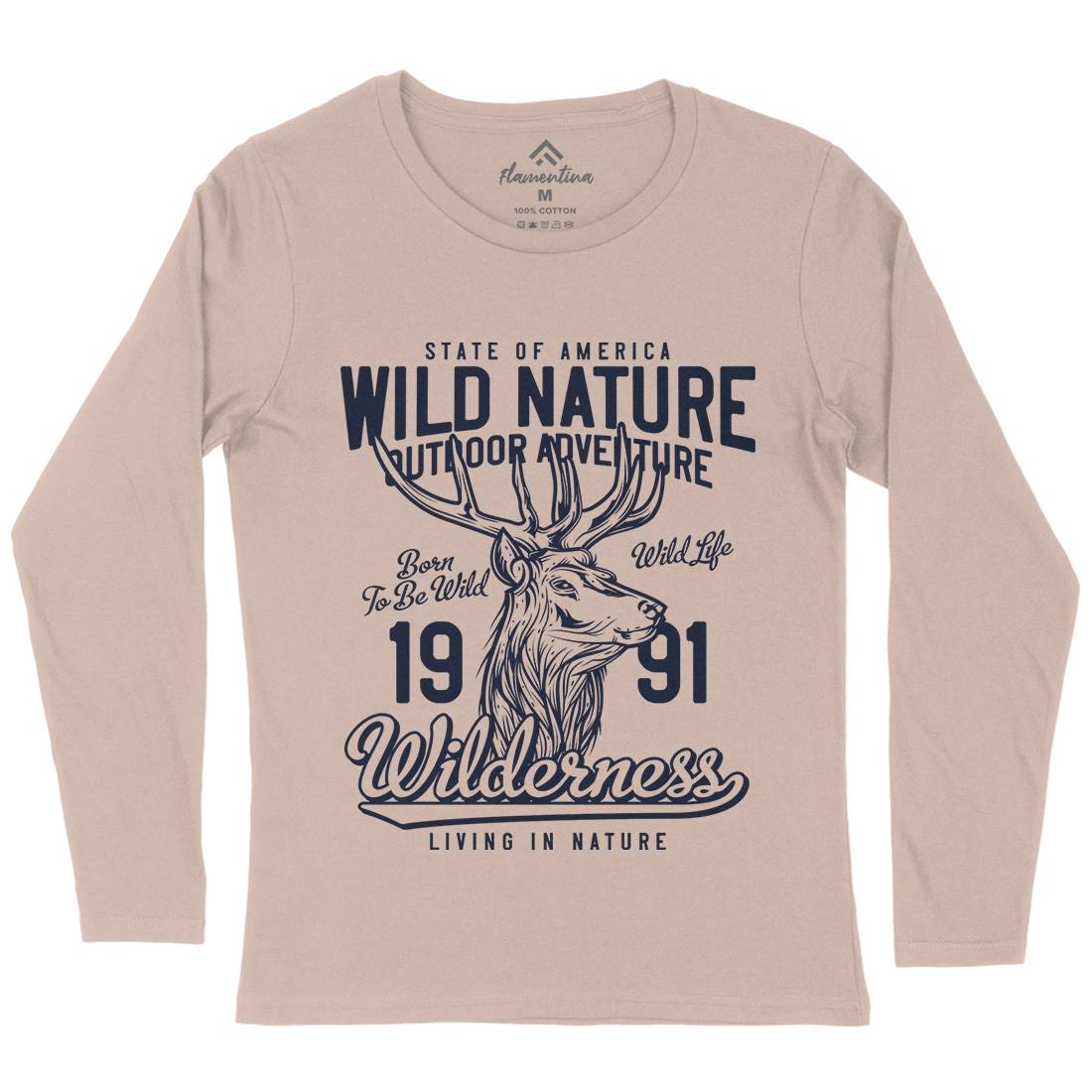 Deer Hunt Womens Long Sleeve T-Shirt Animals B821
