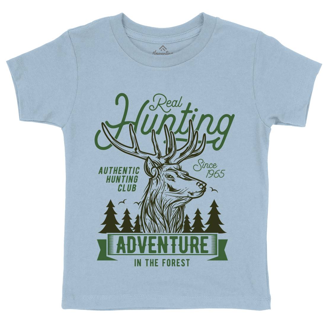 Deer Hunt Kids Organic Crew Neck T-Shirt Animals B822