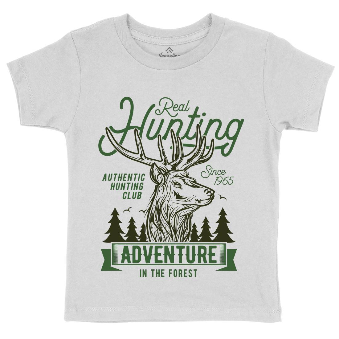 Deer Hunt Kids Organic Crew Neck T-Shirt Animals B822